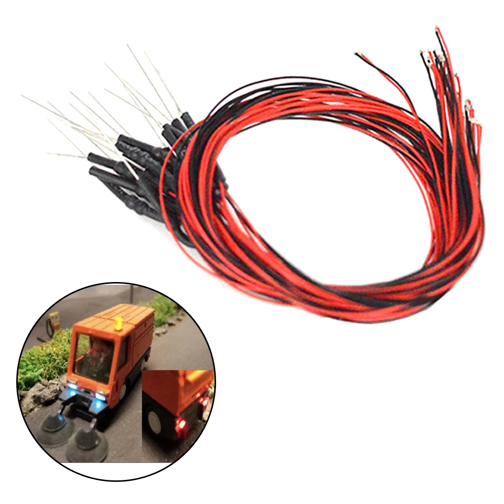 20x 30cm 0402 SMD Led Lamp Wire Models 12V for Street Landscape Layout Accs build an engine kit