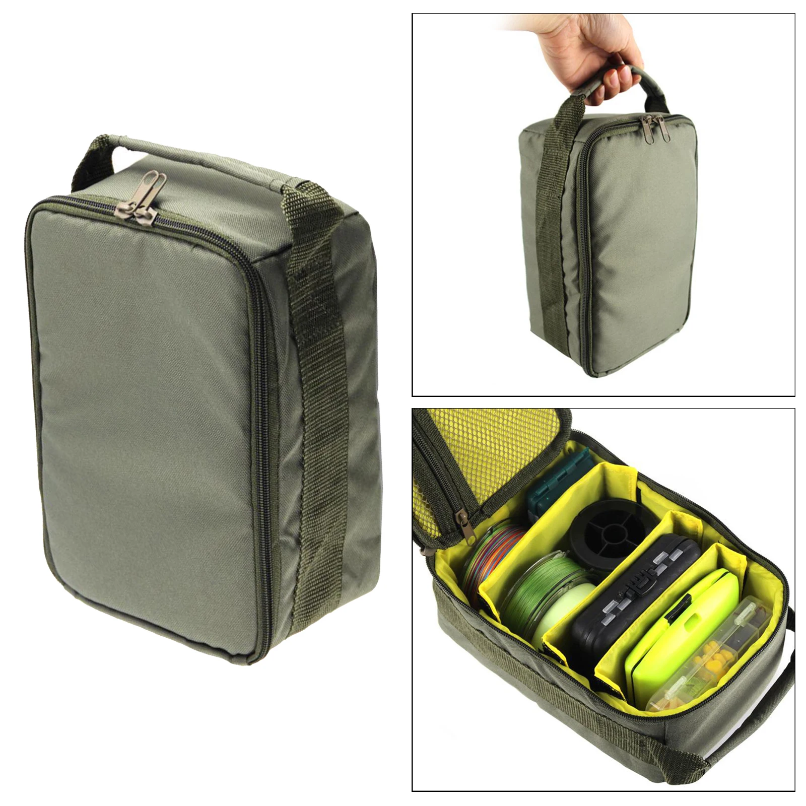 Fishing Tackle Bag Pack Fishing Reel Lure Gears Storage Organizer Pouch Case