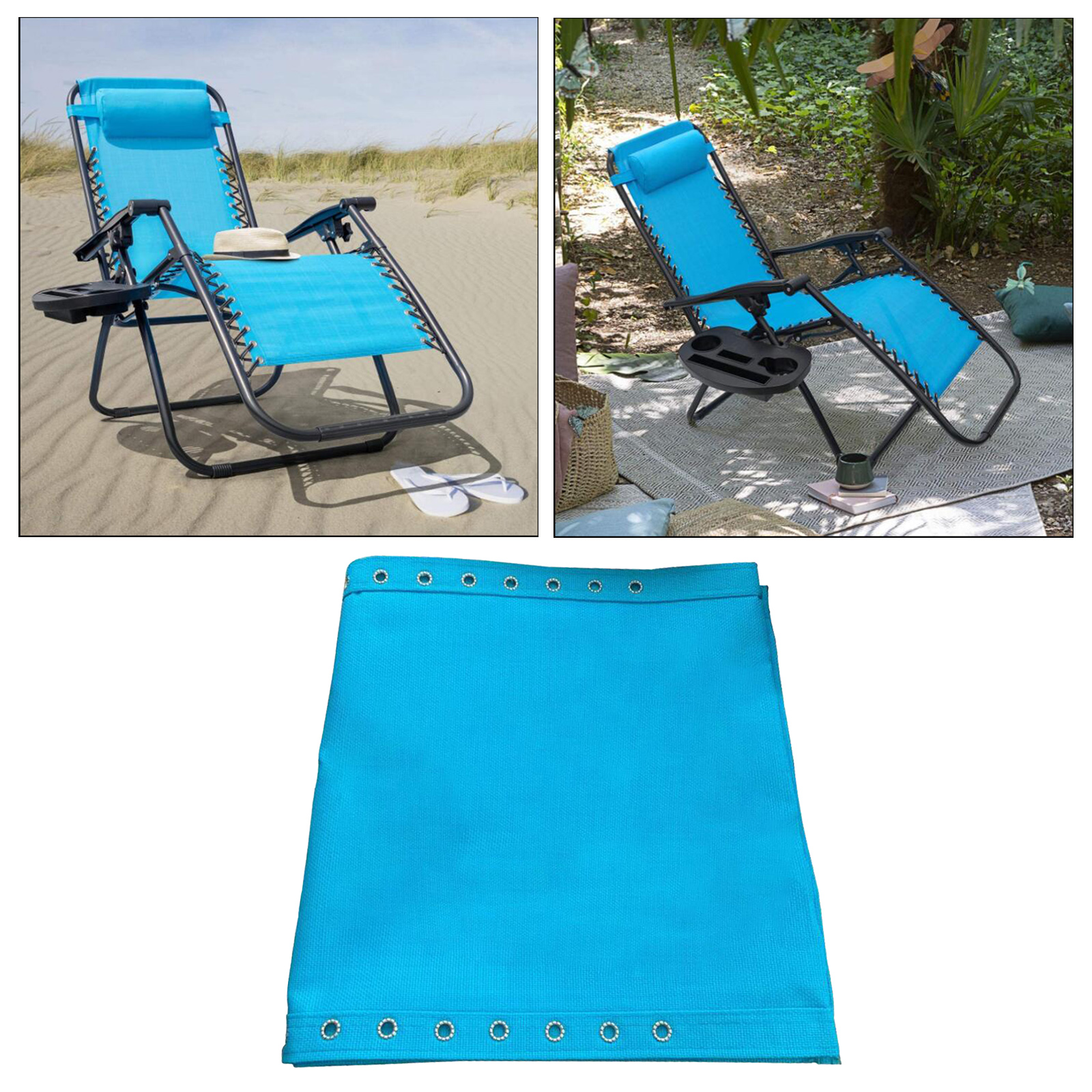 Beach Pool Lawn Recliner Lounge Large Mesh Cloth Cover Lounge Chair Cloth