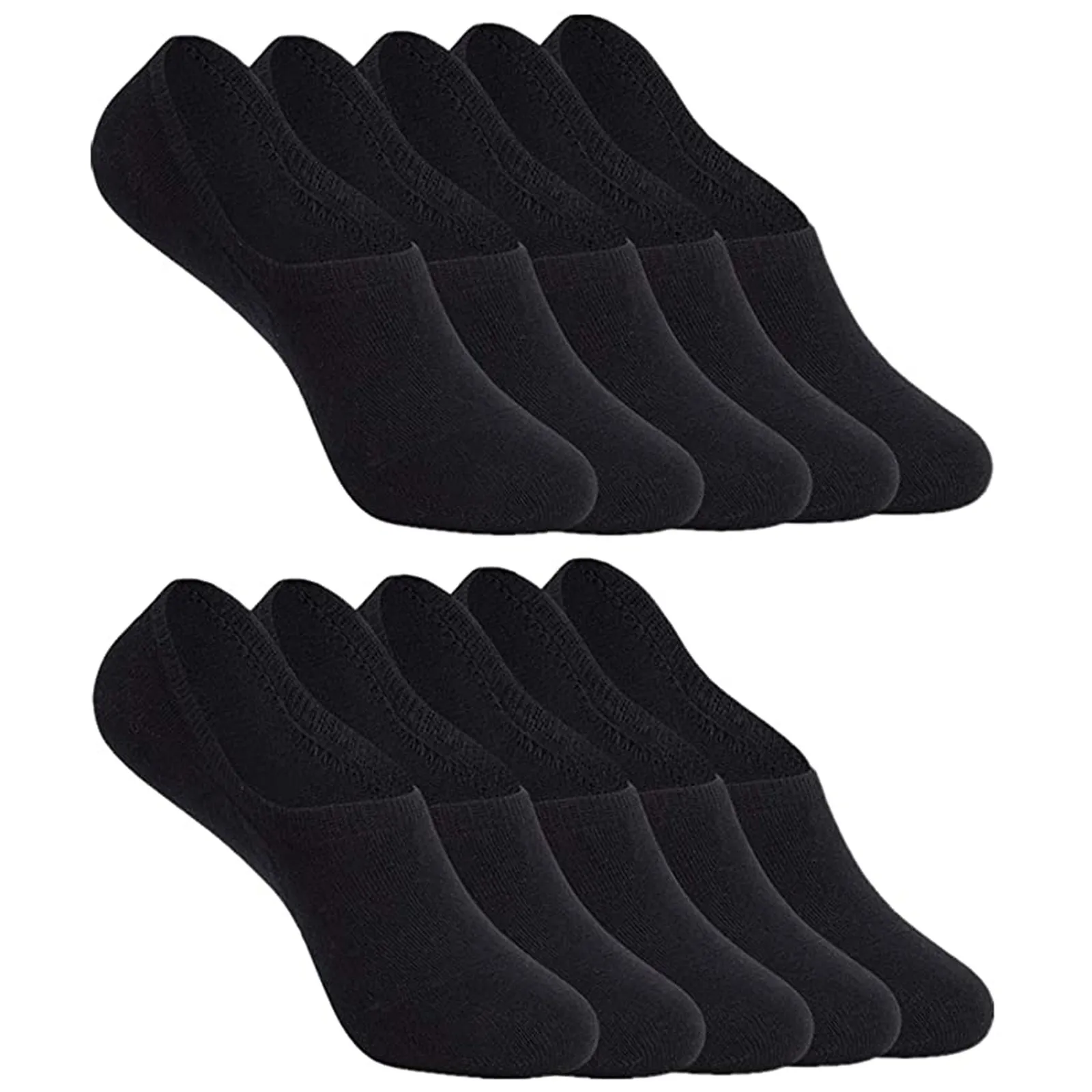 HeyUU 3 6 10 Pares de Calcetines de Algodón para hombres y mujeres Calcetines de deporte invisible con 8 tiras de silicona antideslizantes 