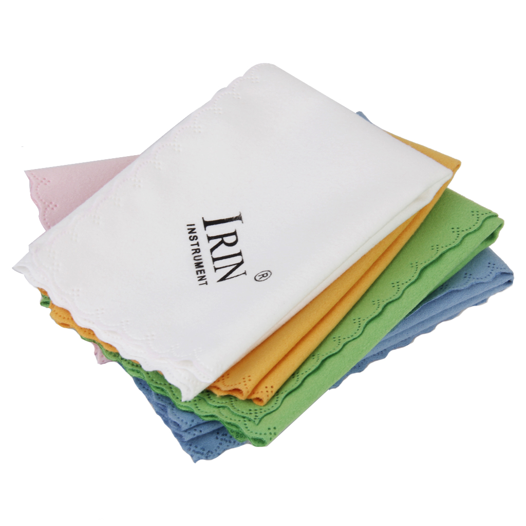 5 Mix Color Soft Microfiber Cleaning Polisher Cloth For Guitar Violin Piano