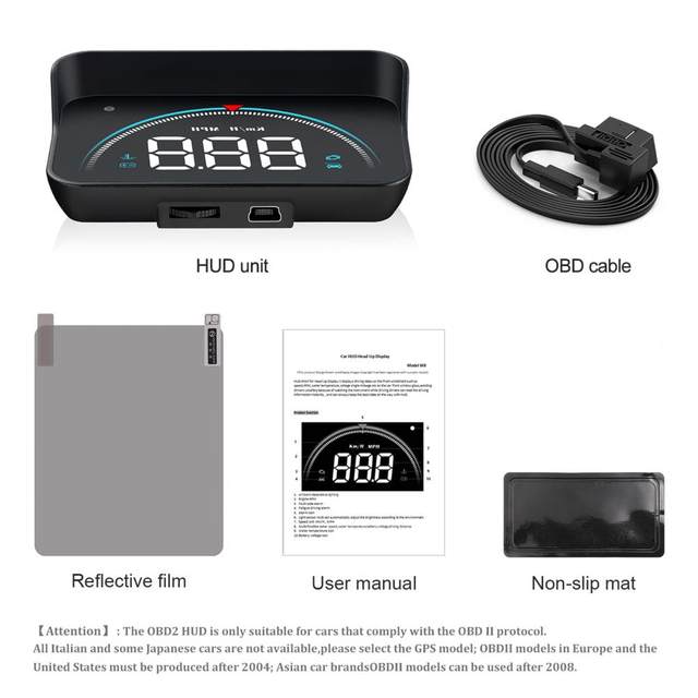 Multi-Color Screen Car hud Head up Display OBD2 Speed Warning with  Reflective Mirror - UpwadeSolution