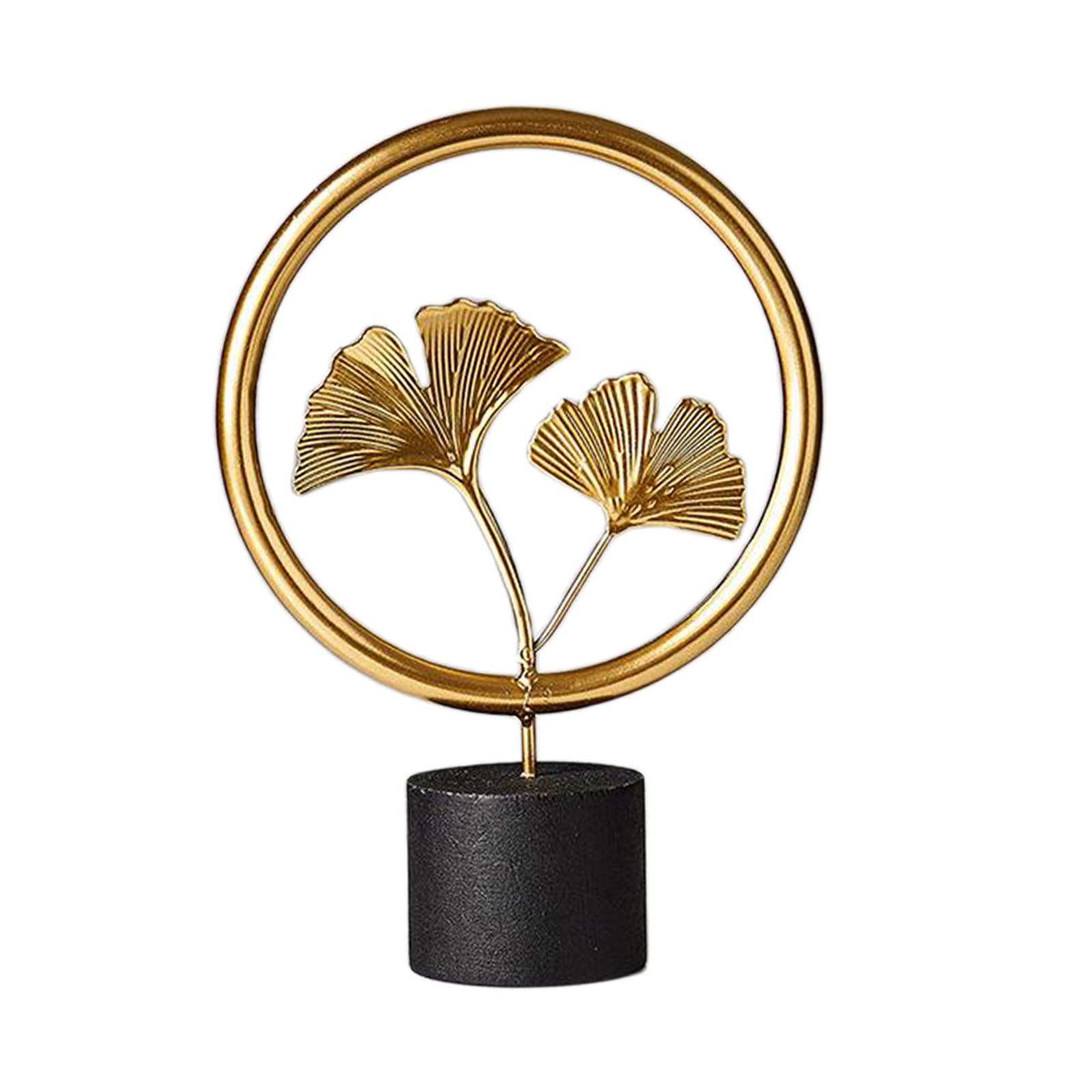 Small Iron & Wooden Sculpture Accent Piece,Modern Decorative Object for Home, Office, Table and Desktop