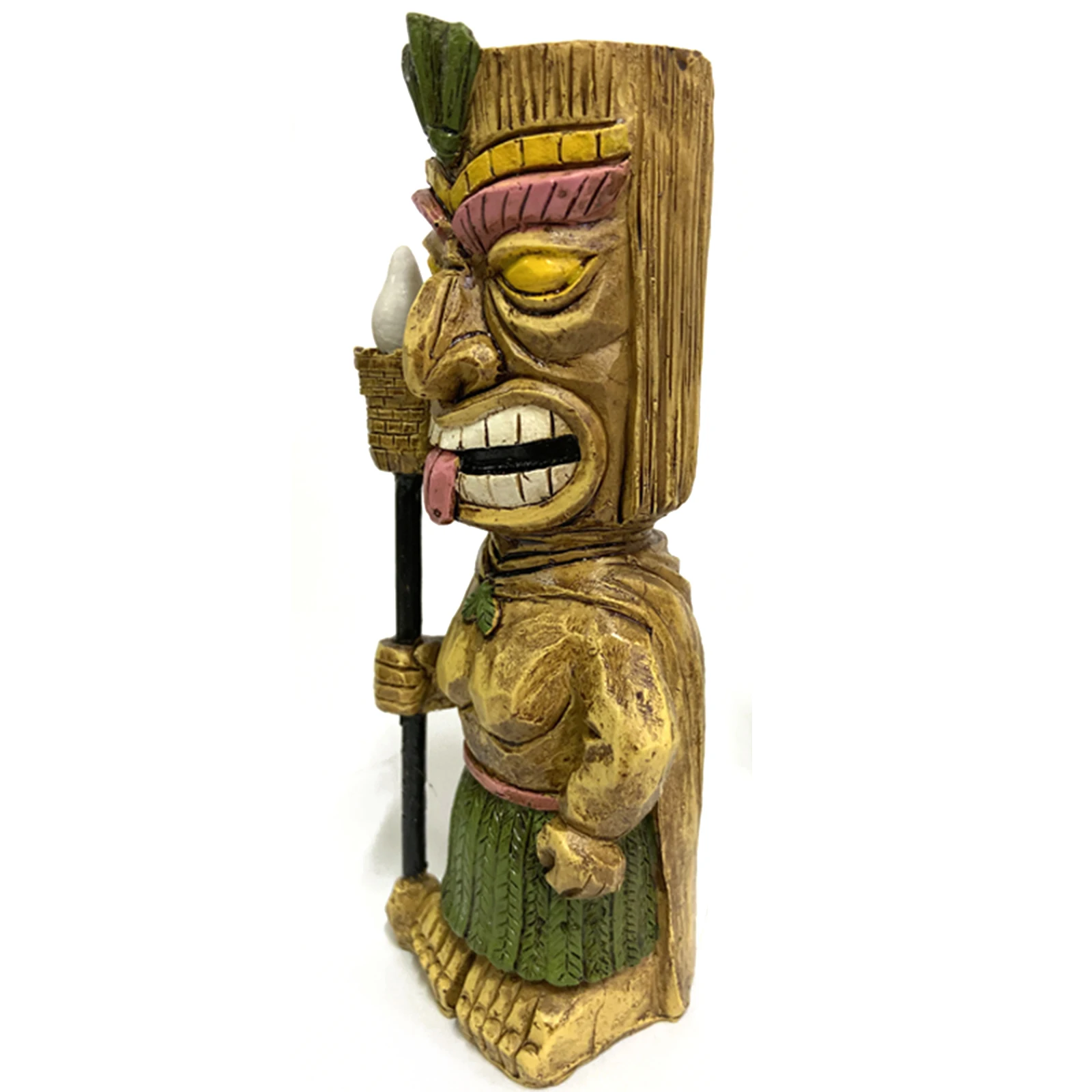 Tiki Solar Powered LED Outdoor Decor Garden Light Tiki Figurine Statue