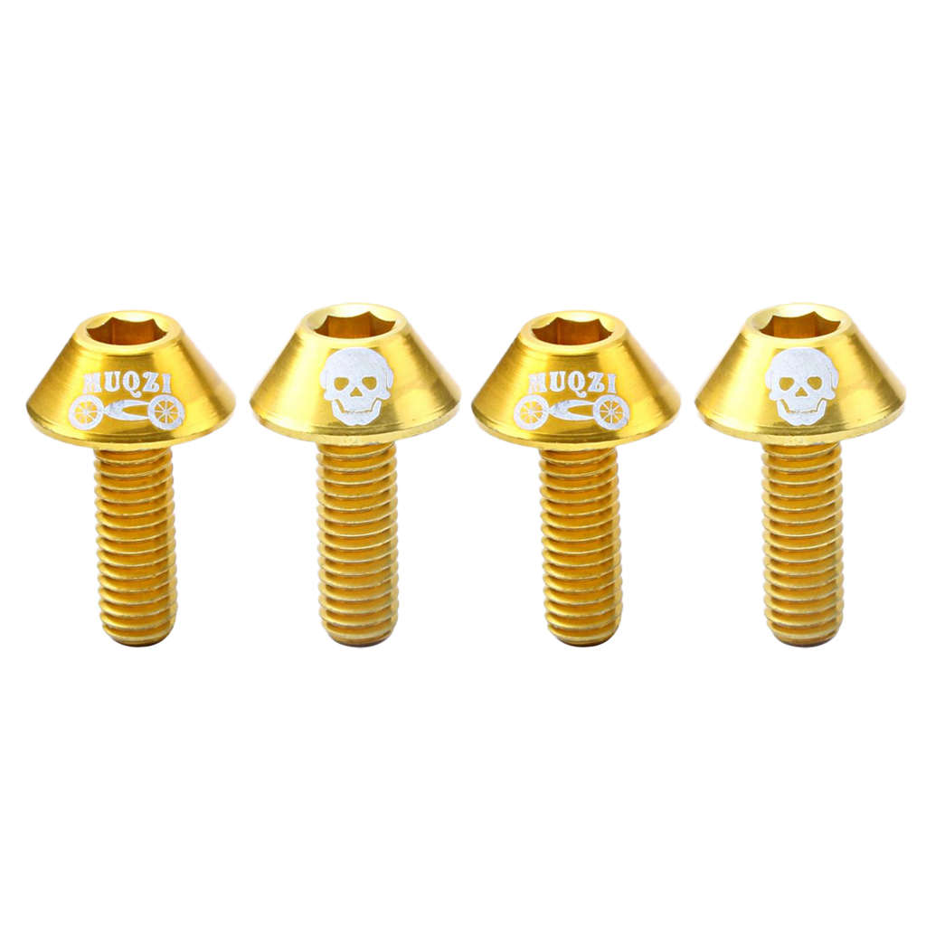 Pack of 4 Aluminum Alloy 15mm M6 Screws for MTB Mountain Bike Bicycle Cycling Bottle Cage Holder Handlebar Colorful Screws