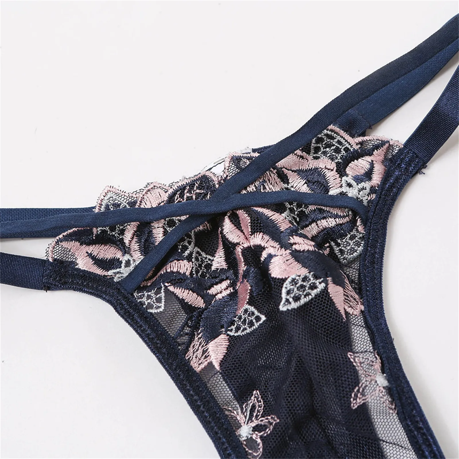 Floral Embroidery Lingerie Set Lace Sexy Sensual Transparent Push Up Underwear Set Corset Bra Brief Thongs Sex Intimate Pyjamas bra and brief sets