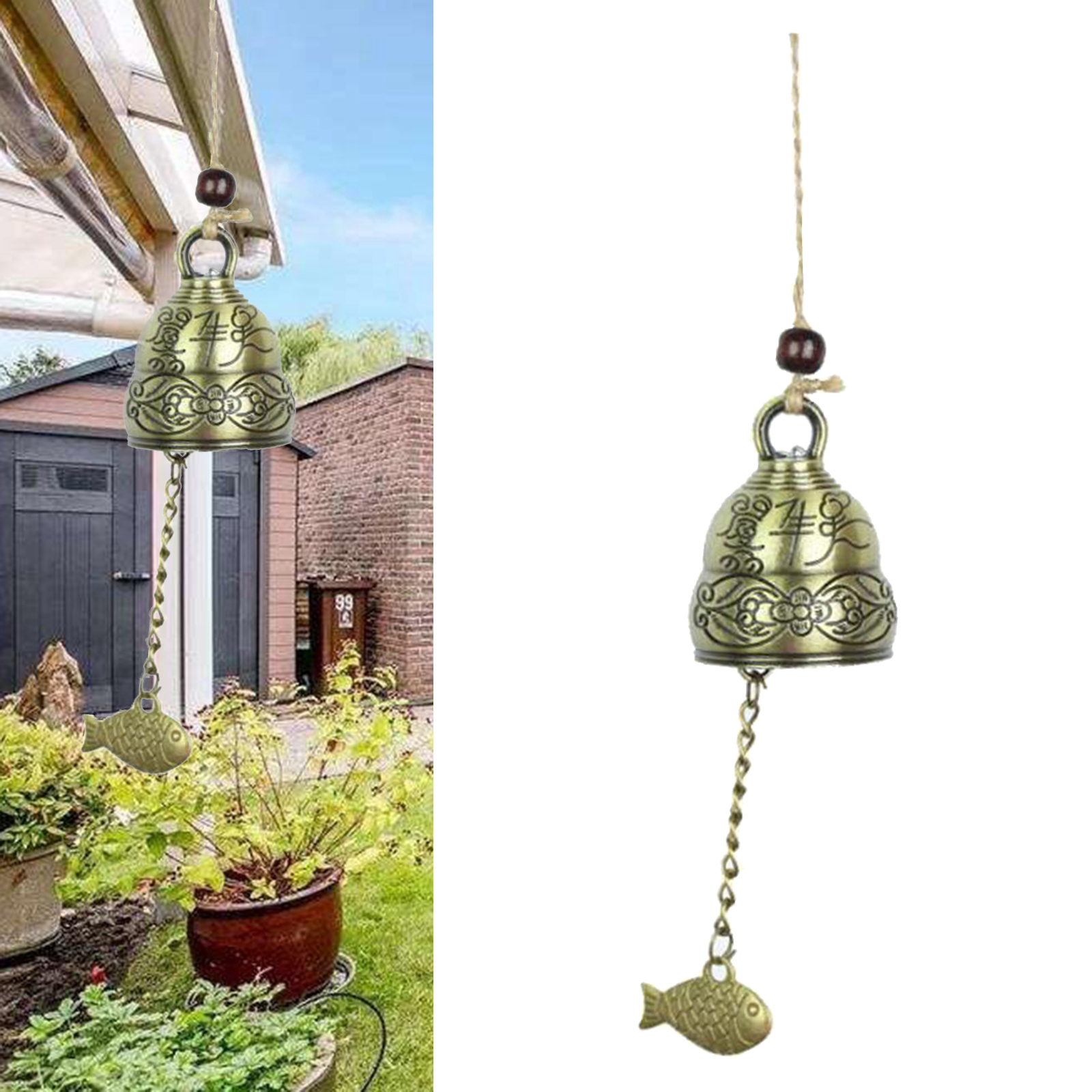 Fengshui Bell Vintage Bell Wind Chimes for Home Garden ing Good Luck Blessing Decor