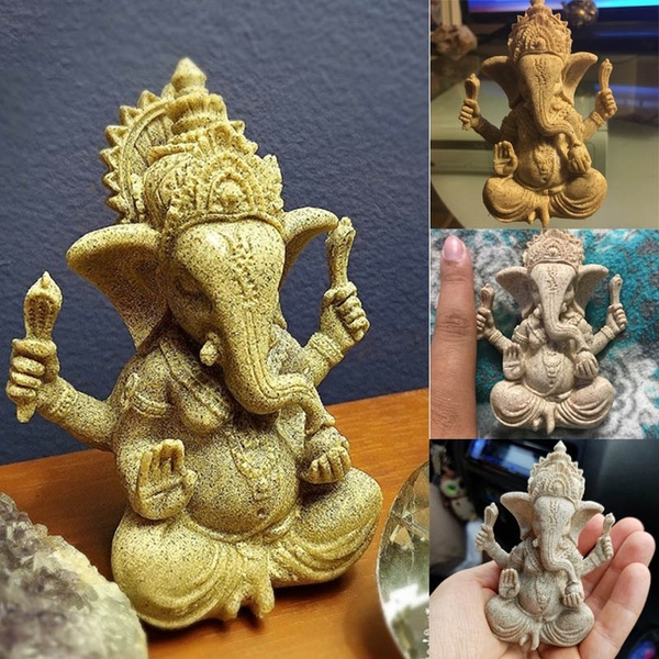 Buddha Statue, Sandstone Ganesha Statues by Handmade.   Idol for Car,Hindu