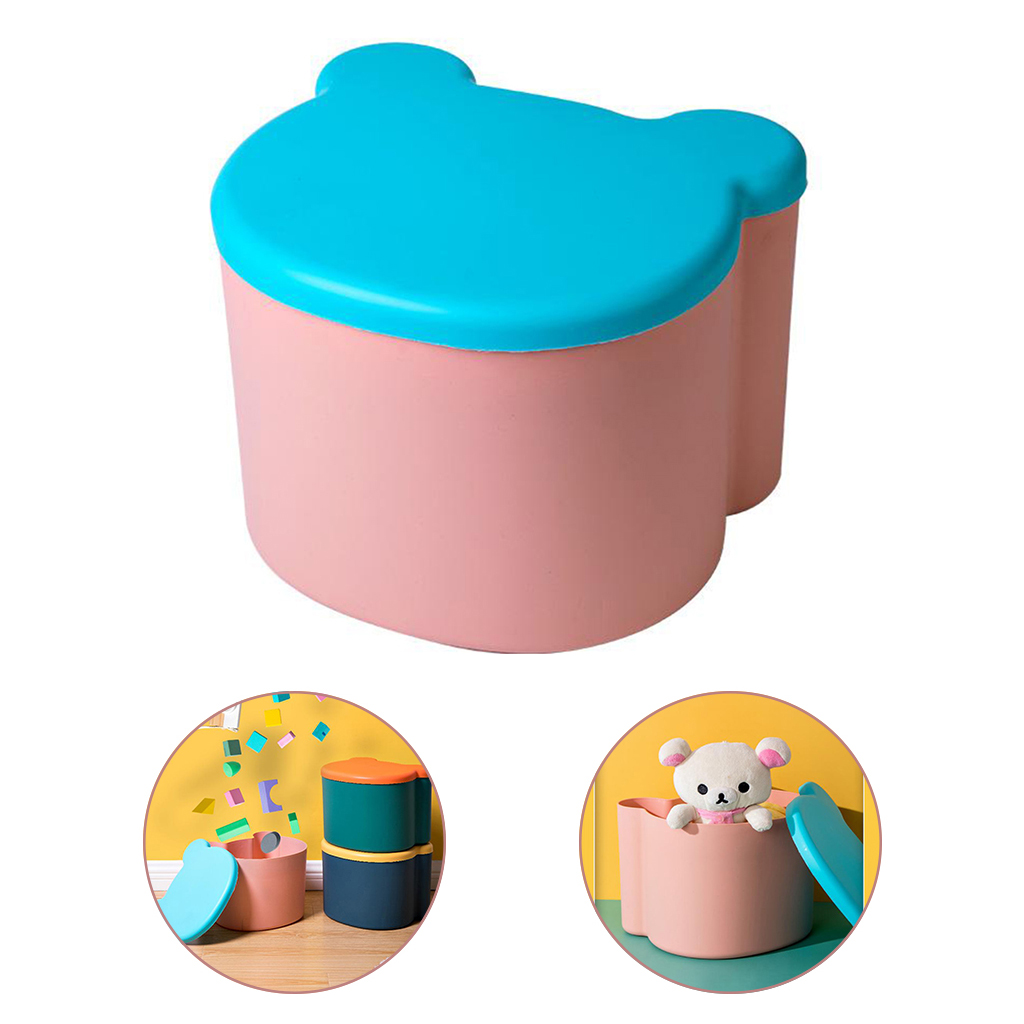 Kids Toys Organizer Children Storage Box Foot Stool Seating, Storage Stool Chest for Toys Books Snacks