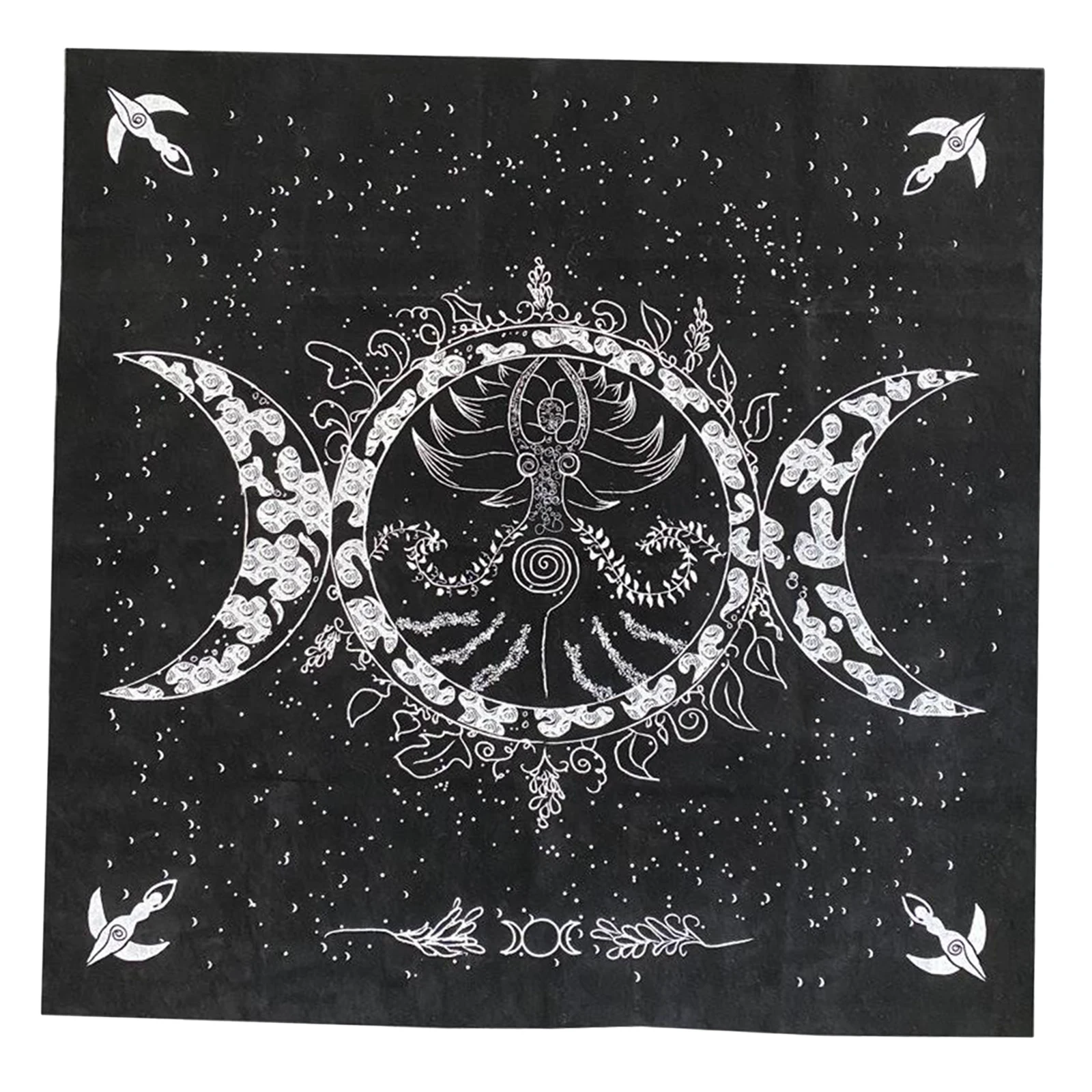 Altar Tarot Cloth, Triple Goddess Moon Phases Astrology Tarot Cards Divination Special Tablecloth 19