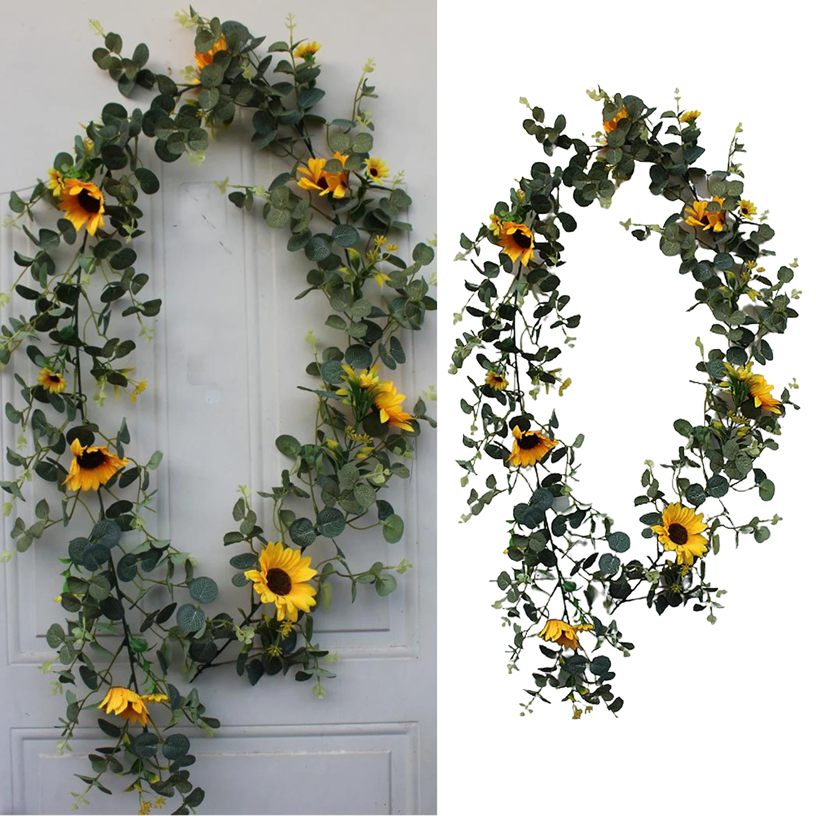 Artificial  Wreath Eucalyptus Leaves ing Fake Plants Vines Rattan Garland for DIY Wedding Party Wall Backdrop Decor