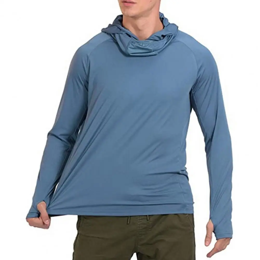 Camisa De Pesca Anti-UV Homens Com Capuz