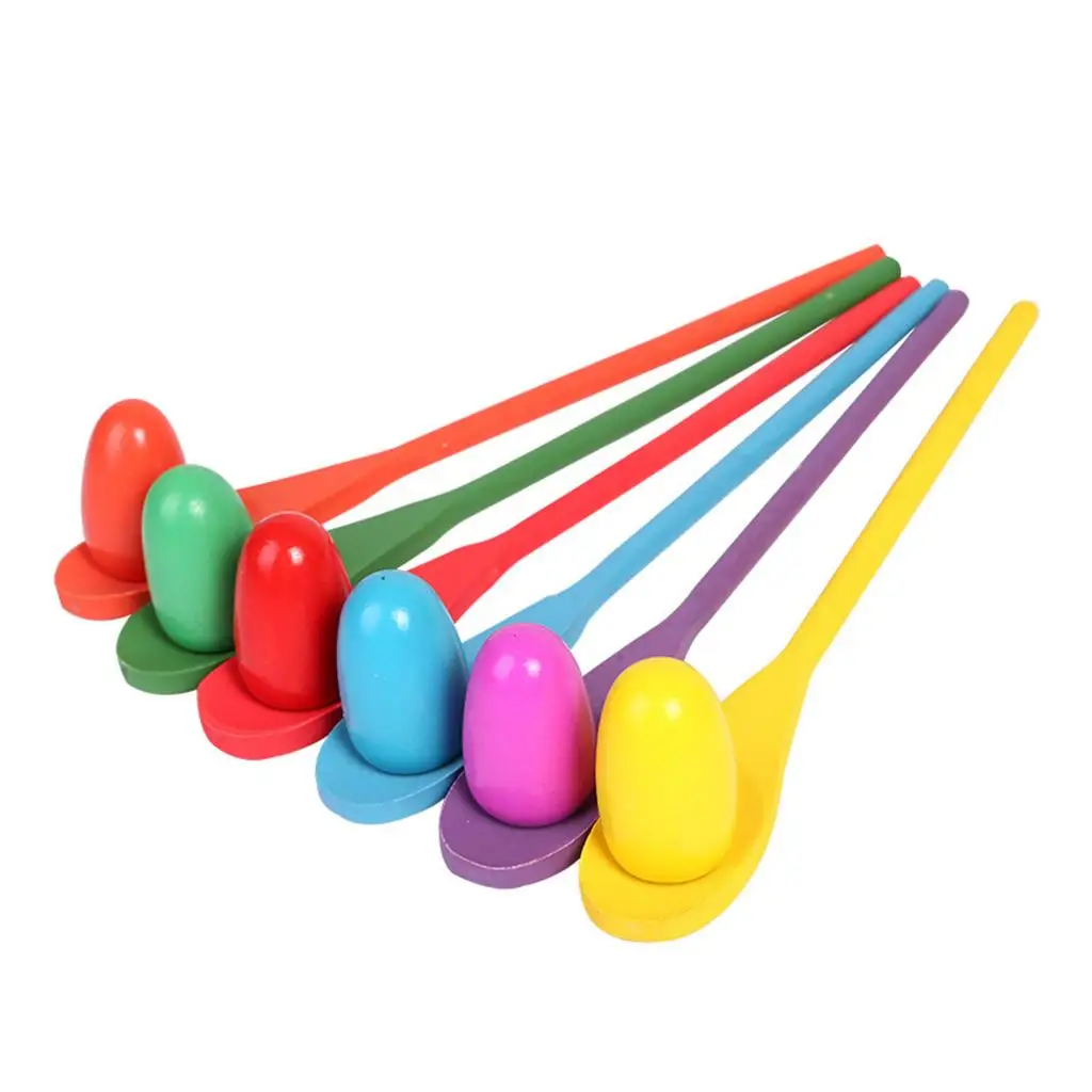 12 Pieces Egg and Spoon Race Game 6 Eggs and 6 Spoons Fun Game for Kids Parties Birthdays Family Outings