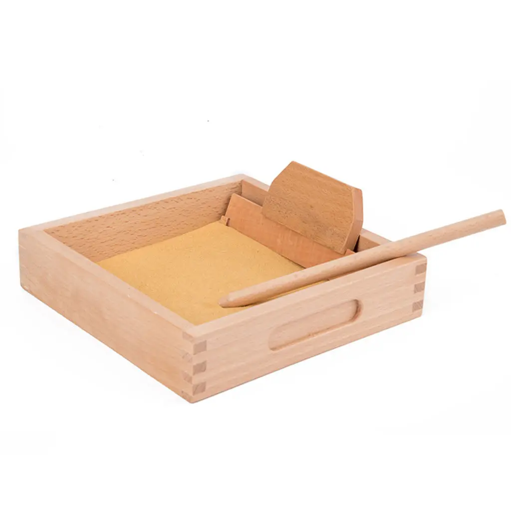 Montessori Wooden Scraping Sandbox with Wooden Pen Sand Table Practice Educational Alphabet and Number Painting Exercises Tool Montessori Wooden Scraping Sandbox with Wooden Pen Sand Table Practice Educational Alphabet and Number Painting Exercises Tool