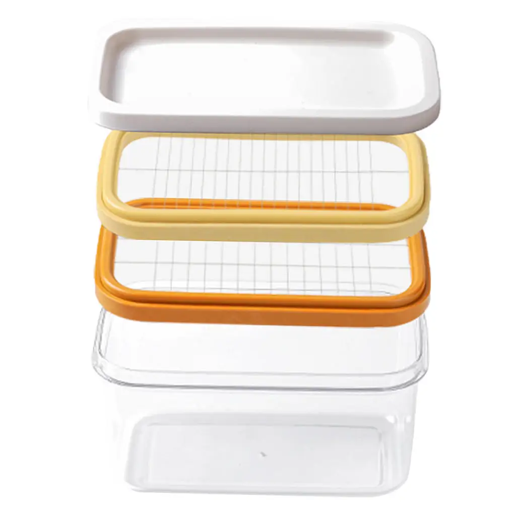 Butter Dish Box Holder Fridge Storage Lid Cutter Plastic Butter Dishes with Lids