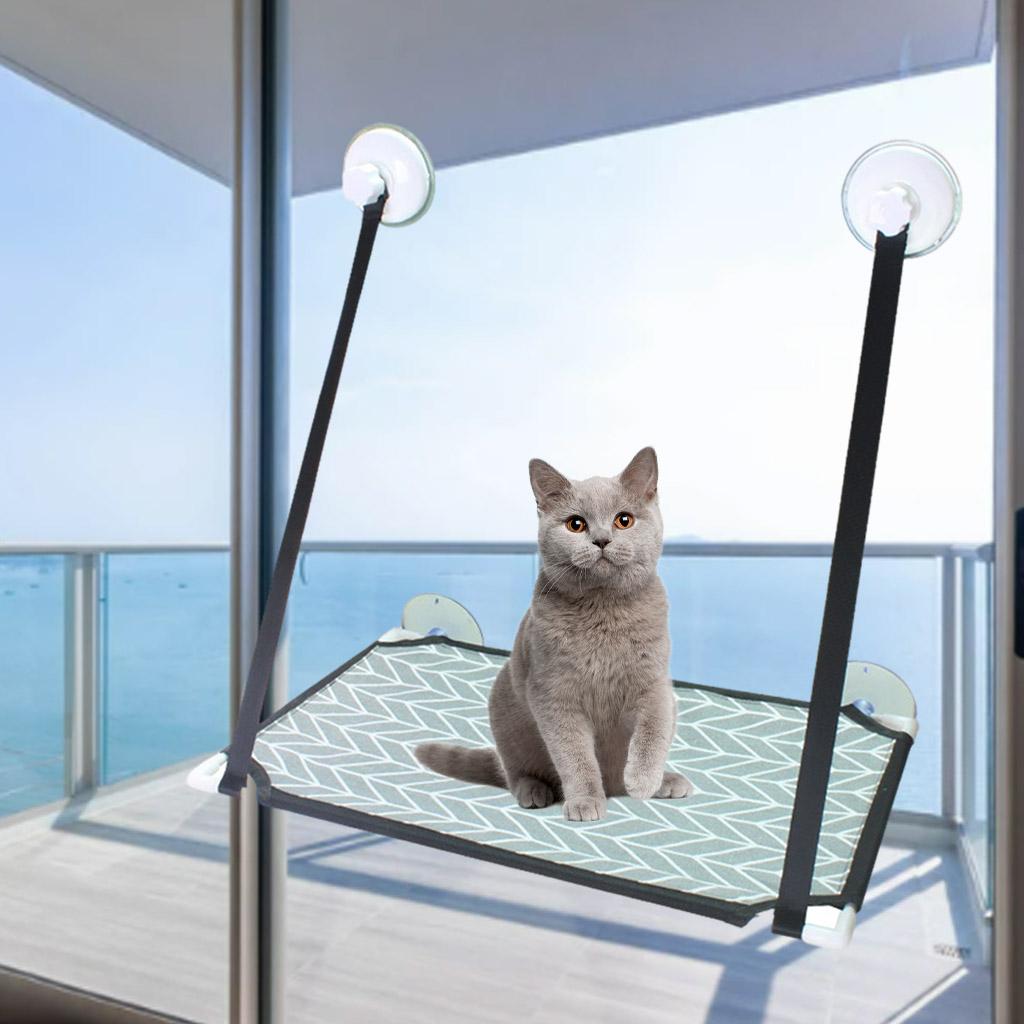 Cat Window Hammock Hanging Shelf Powerful Suction Cups Safety Sunshine Perch Heavy Duty Sturdy Sucker for Indoor Cats Cat Kitty