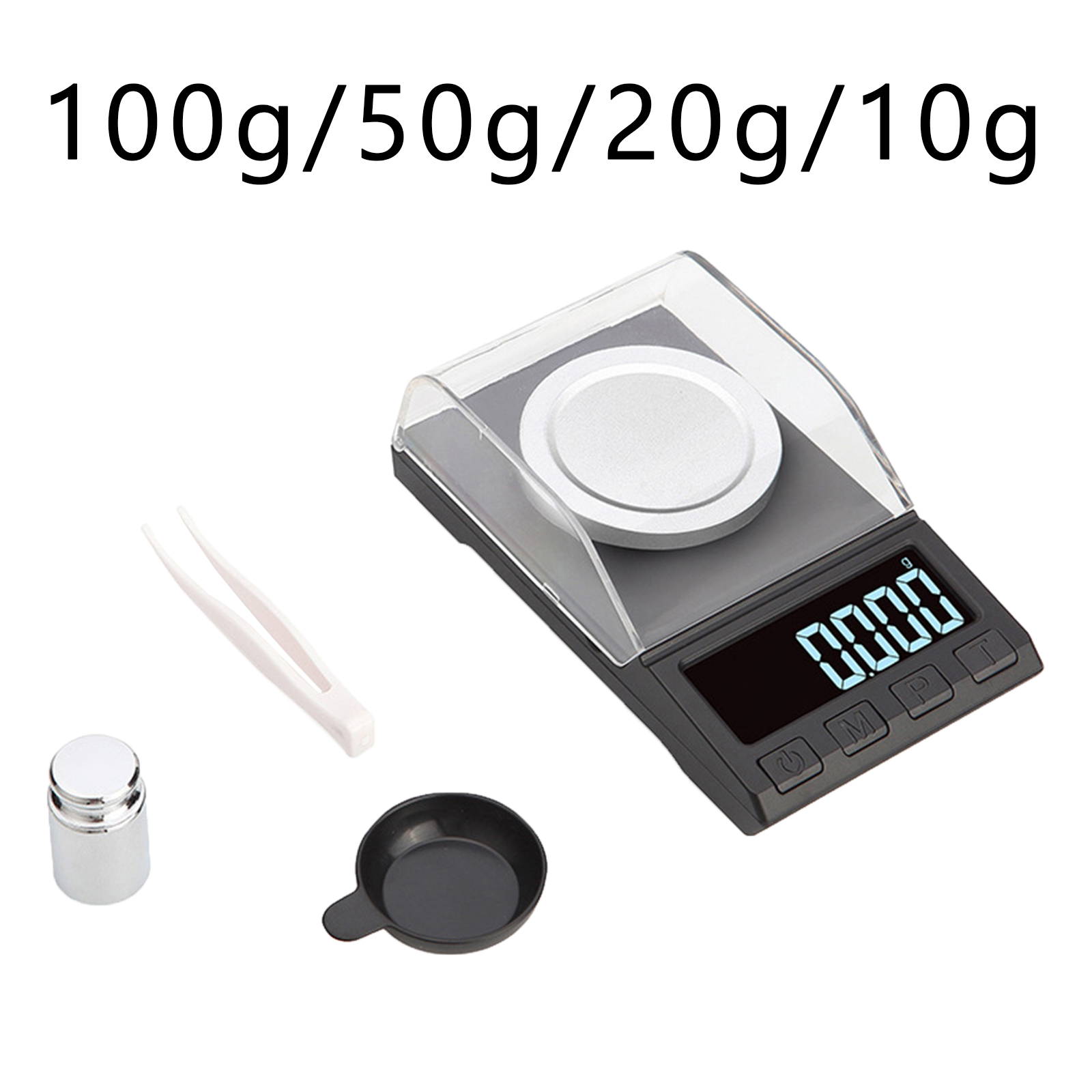 Digital Pocket Milligram Jewelry Scale with USB Cable 0.001g Reloading with LCD Backlit for Gold 8 Units Weighing Pan