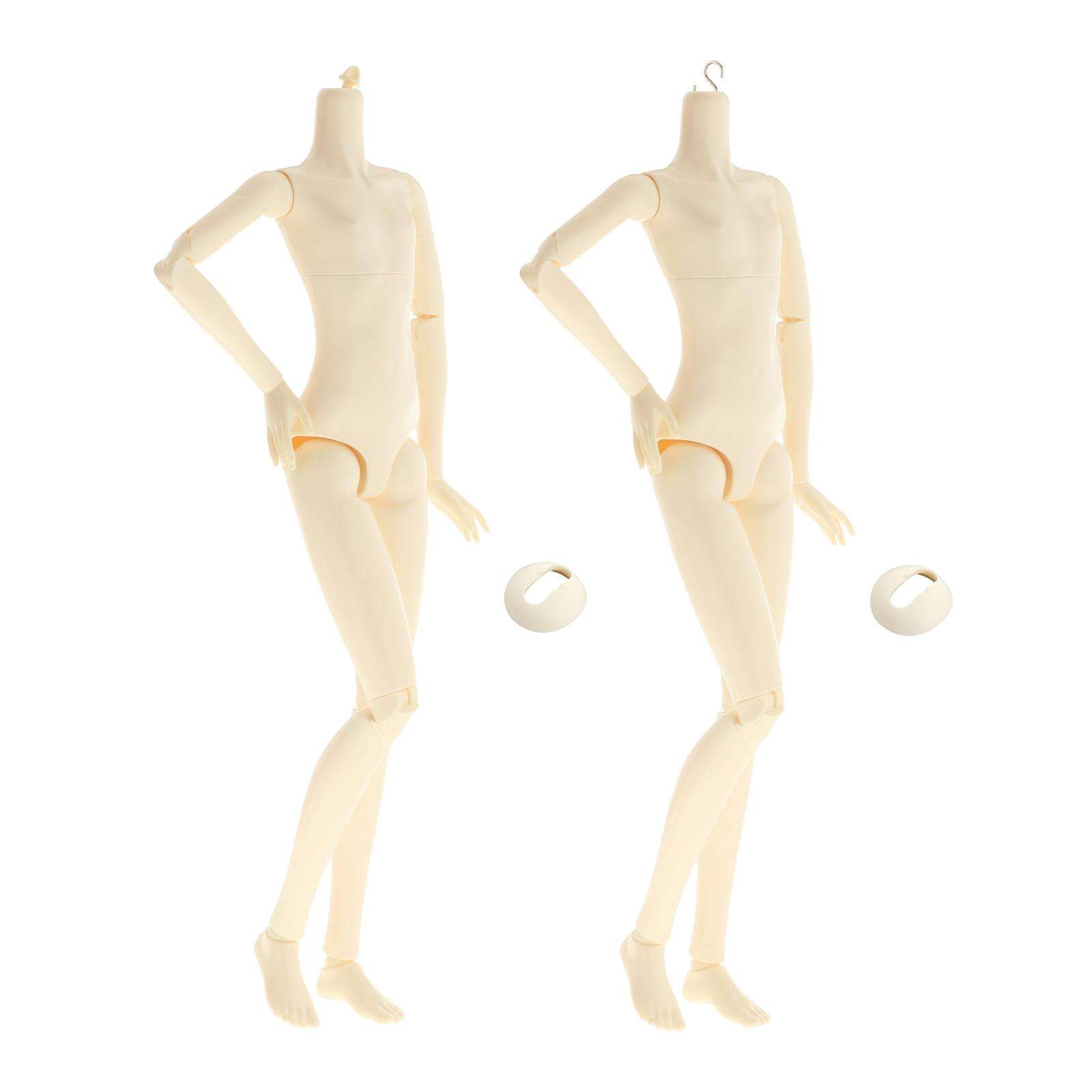 2pcs Flexible 1/3  Doll 20 Joints Ball Jointed Dolls Female Body Toy