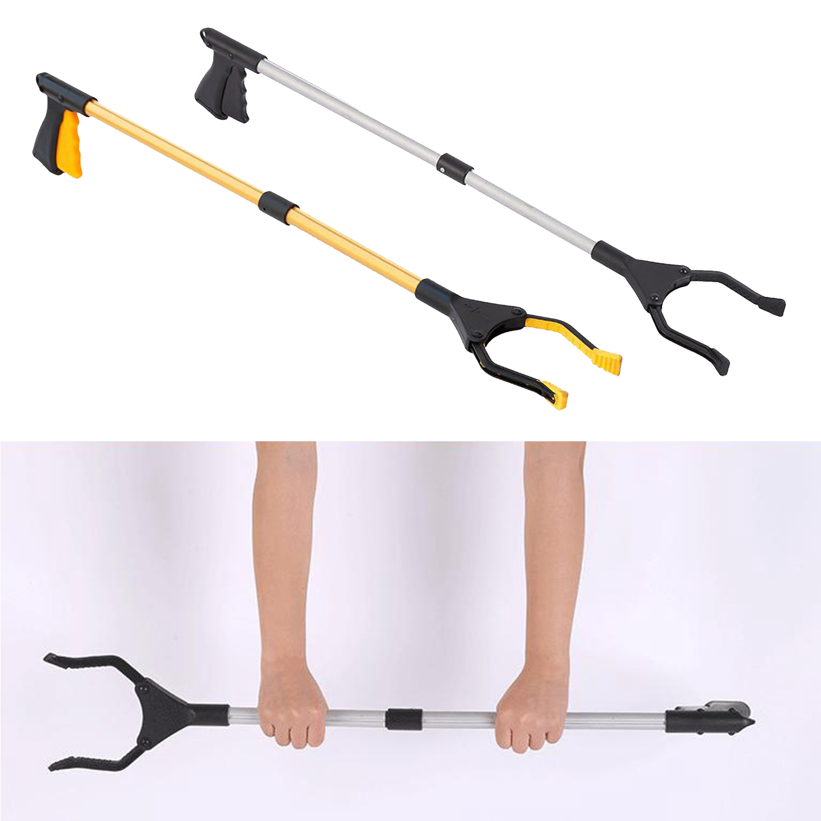 Aluminum Alloy Grabber Tool Trash Pick Up Stick Hand Grip Reach Litter Reacher