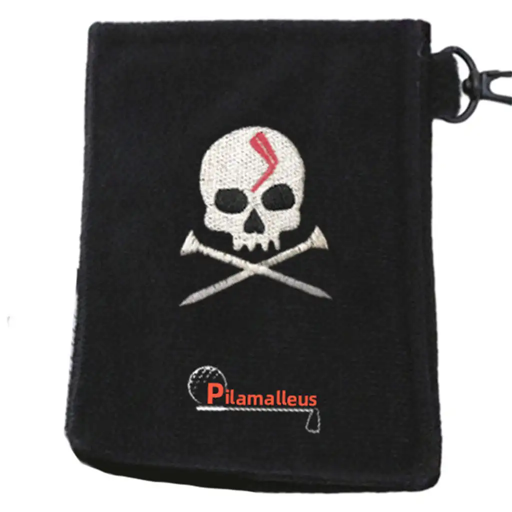 SKULL Golf Ball Towel Polyester & Magnet Mini Club Cleaner 10.5x15cm Golf Swing Practice Tool