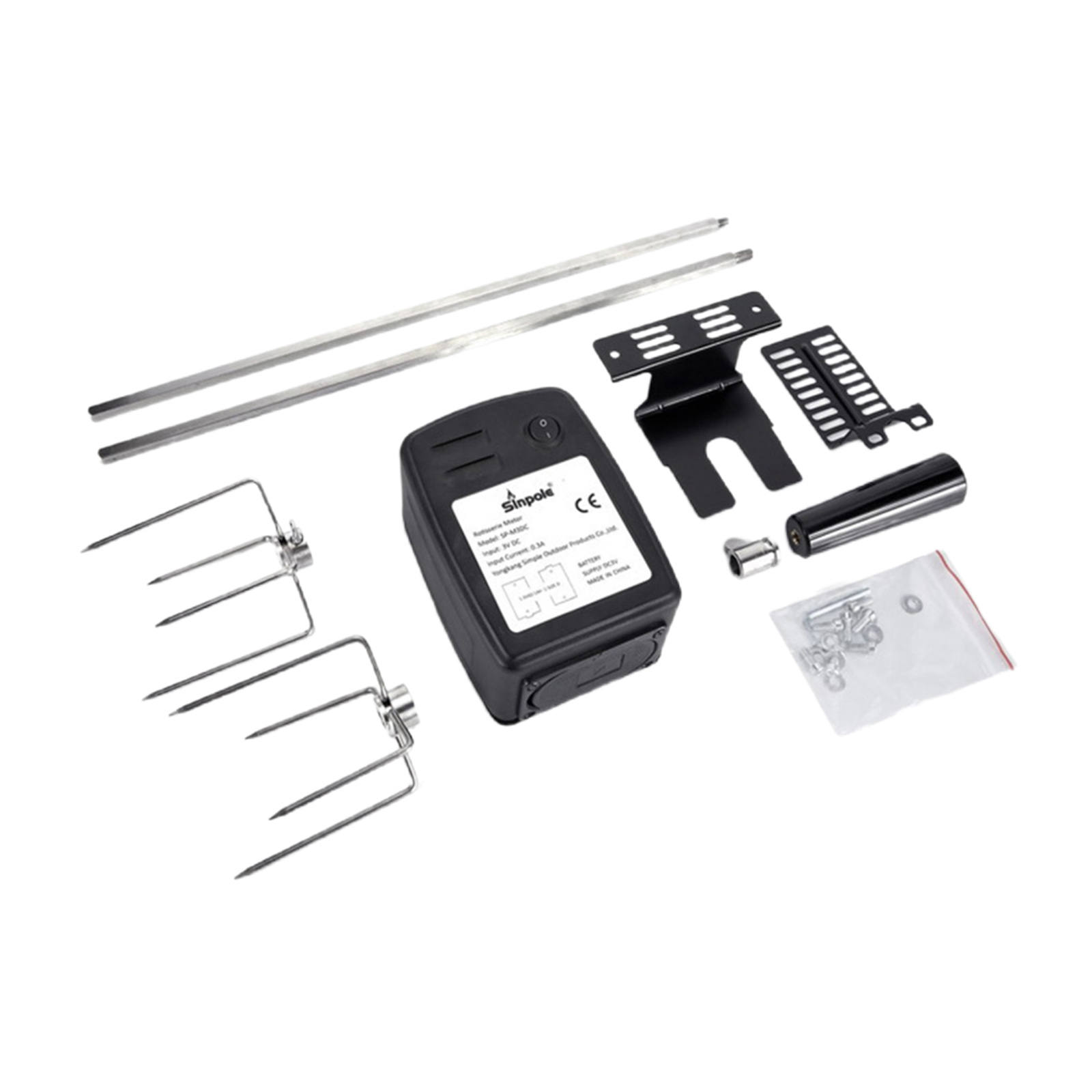 Heavy Duty Rotisserie Kit with Motor Household Battery Powered for Cooking BBQ Campfire Camping Supplies