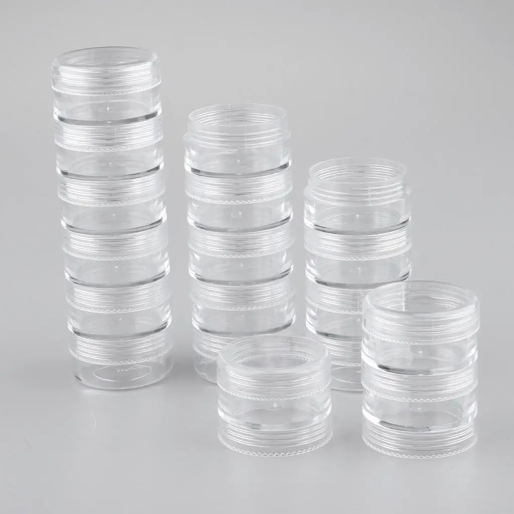 Empty Stackable Containers 18 Pack for Eyeshadow, Nail Art Supplies,