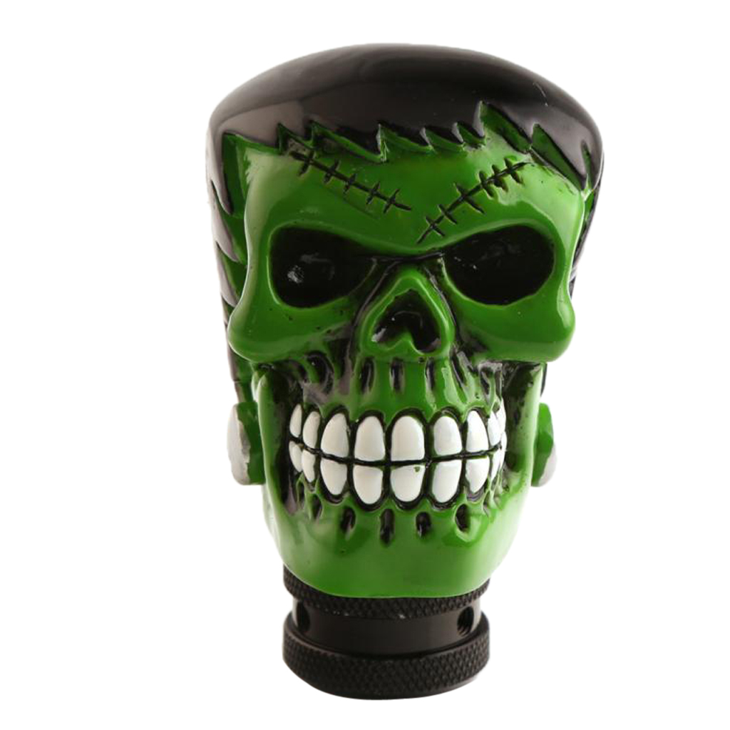 Funny Skull Head Car Manual Operation Gear er Knob Acrylic Green