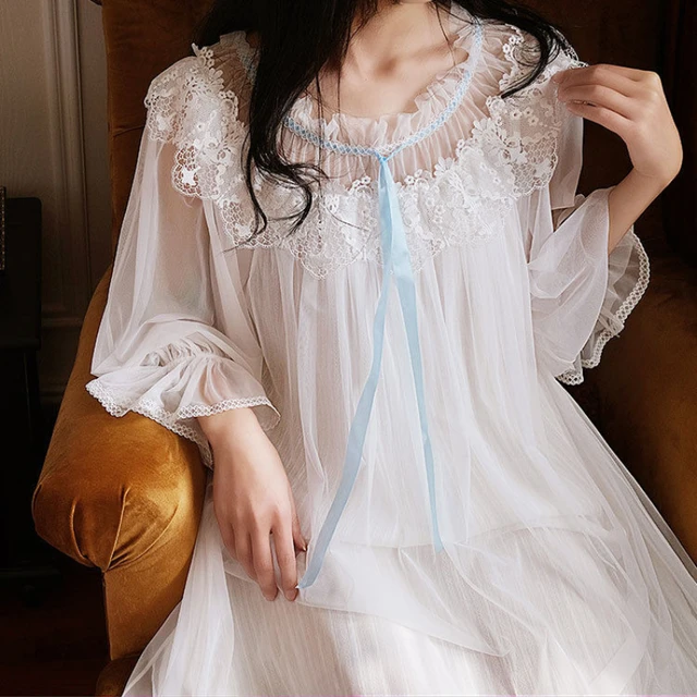 Long White Victorian Nightgown  Victorian Nightgowns Womens