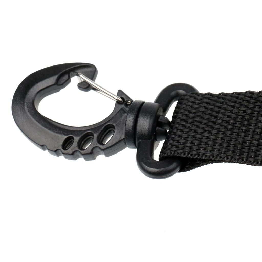 Nylon Coil Spring Lanyard with Clips Buckles for Scuba Diving Camera Torch