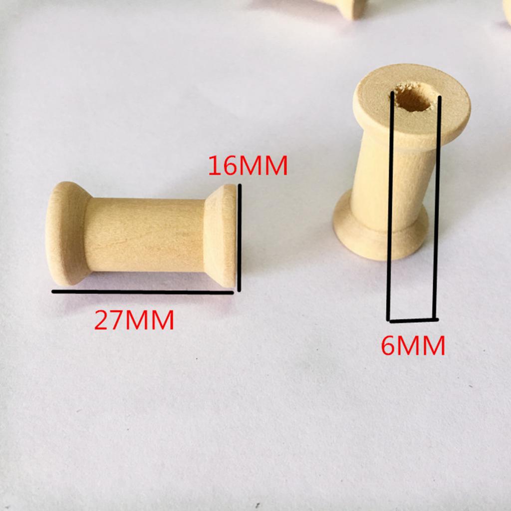 20 Pieces Vintage Natural Wooden Classic Bobbin Empty Thread Spools DIY Coils
