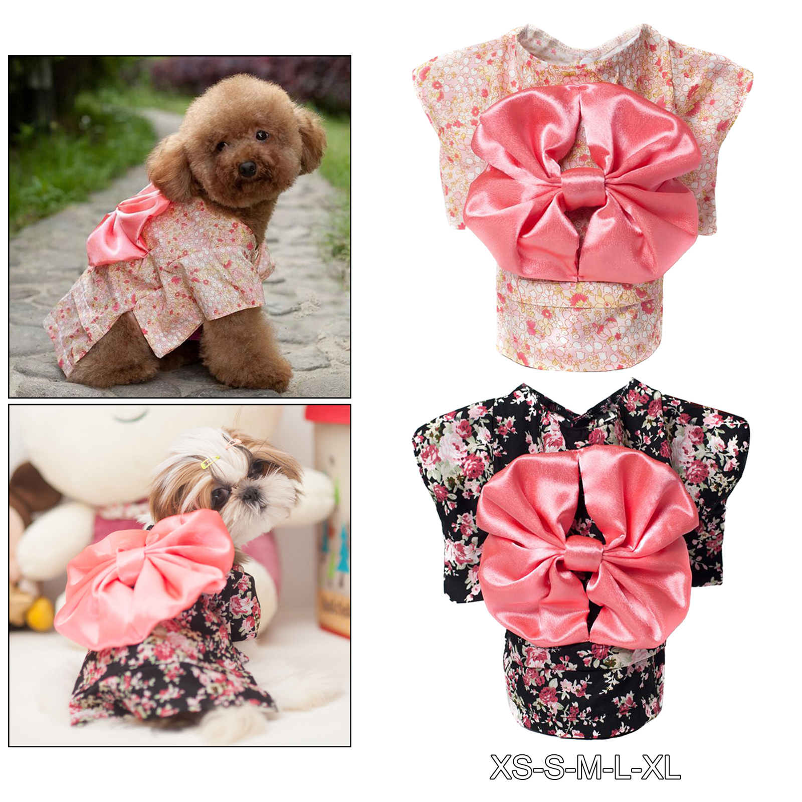 Lovely Cat Kimono Apparel Teddy Puppy Dress Up Costume Skirt Summer Clothes