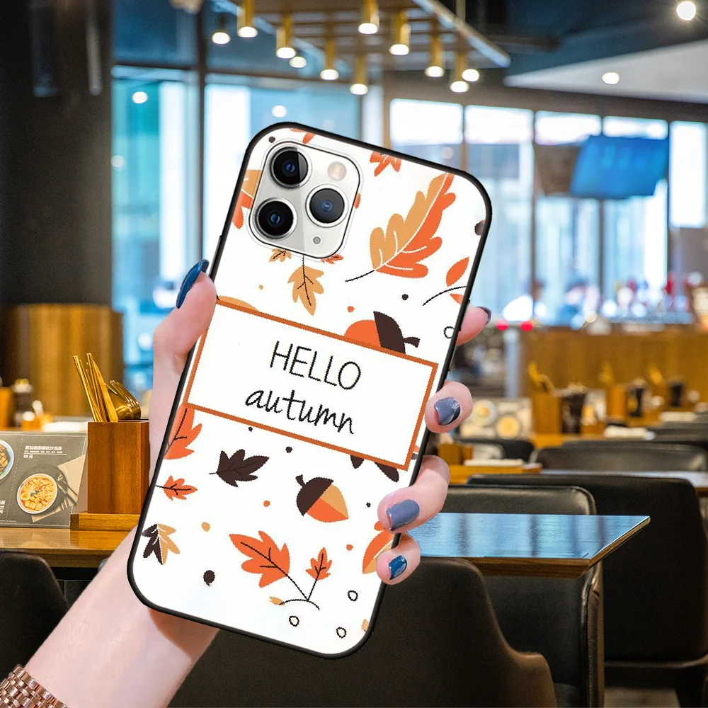 phone cases for iphone 11 Phone Case For Apple IPhone 13 12 11 Mini Pro MAX SE X XS XR 8 7 6 S Plus Black Cover Etui Luxury Waterproof Autumn Pumpkins cases for iphone xr