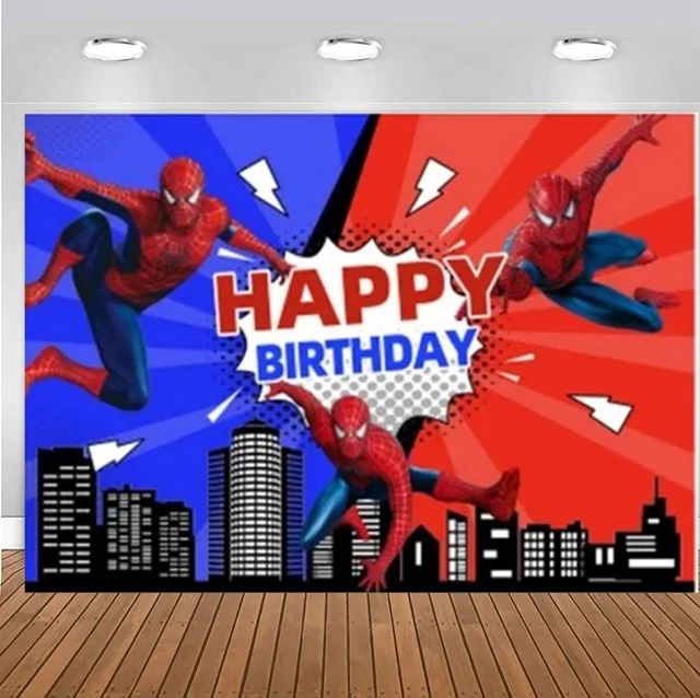 Spiderman Birthday Party Decorations  Background Spiderman Birthday Theme  - Disney - Aliexpress