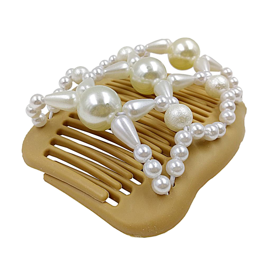 Fashion Retro Style Hair Combs Clips Elastic Beaded Updo Tools Hair Styling