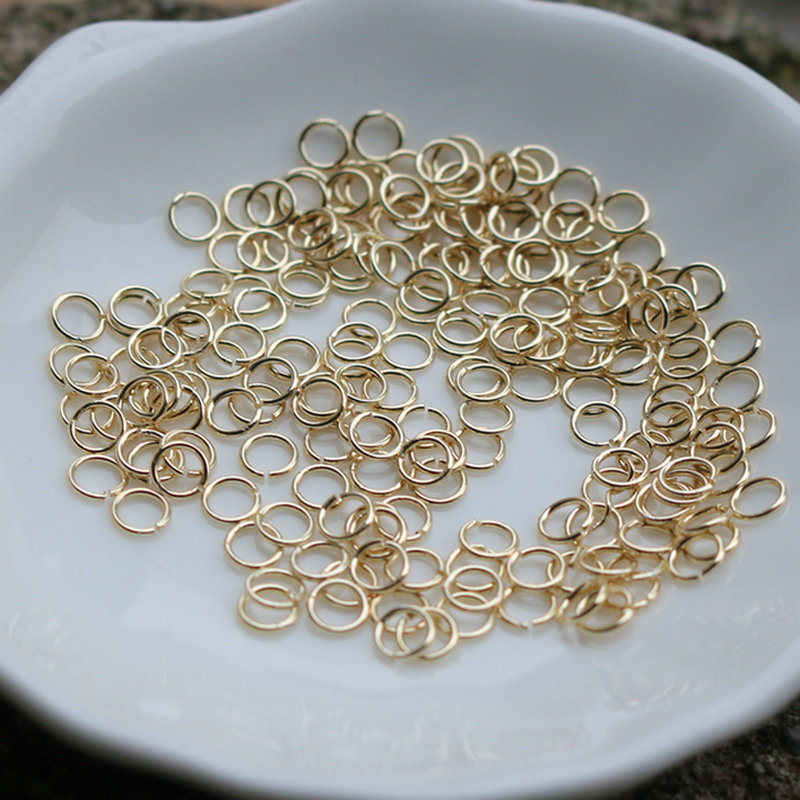 100PCS Großhandel 14k Gold Farbe vergoldet Messing 0,5mm 0,6mm 0,7mm Offene Biegeringe für Schmuck Machen Metall Ring DIY Armaturen – Detail 2
