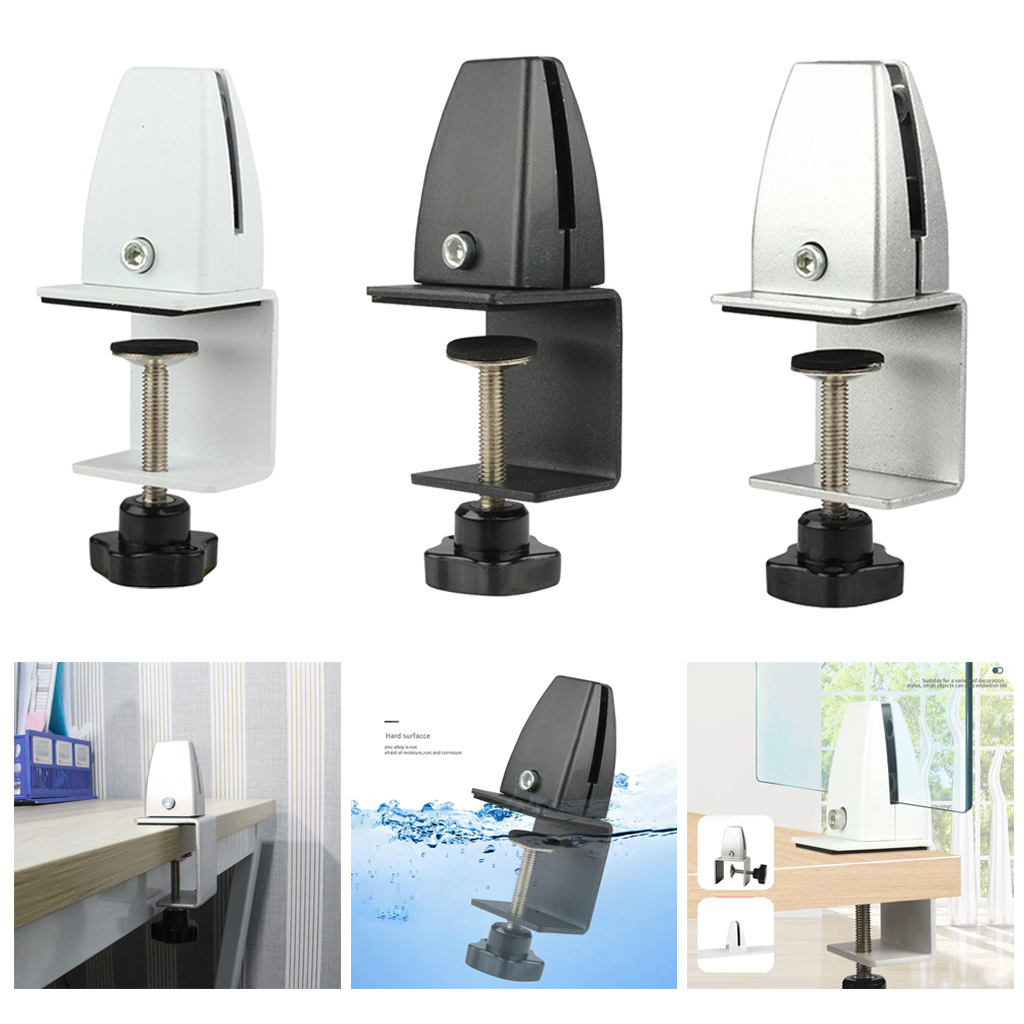 Aluminium Alloy Office Table Partition Bracket Divider Glass Screen Clamp Shelf Office Panel Clips Support Bracket Accessories