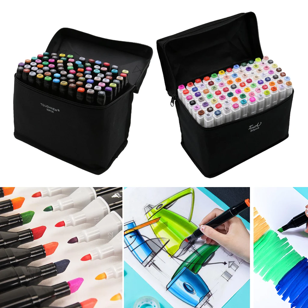 80 Colors Art Markers Dual Tips Coloring Brush Pens, Water Based Marker for