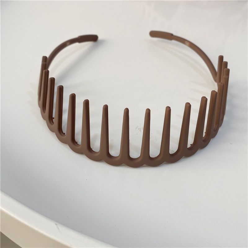 Fashion Simple Headdress Solid Color Resin Hair Comb Hairbands Headband Hair Hoop Bezel With Teeth Hair Accessories For Women