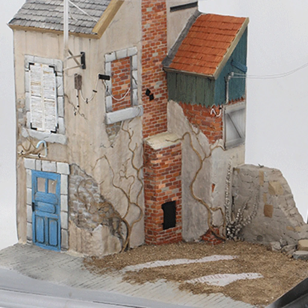 1/35 Scale Miniature   Building Scene Ruin House Model Sand Table DIY