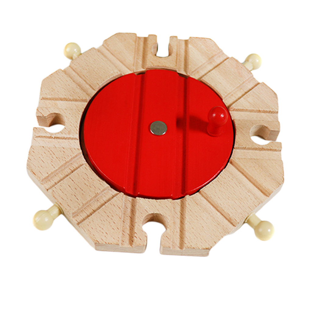 Wooden Train Track Compatible Access Building Toys Early Learning Turntable