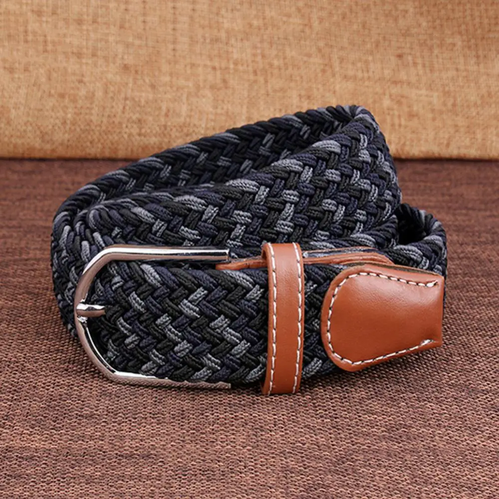 types of belts 80% HOT SALE Fashion Woven Braided Fabric Comfort Stretch Casual Dress Belt for Men Women Clothing Accessories holeless belt