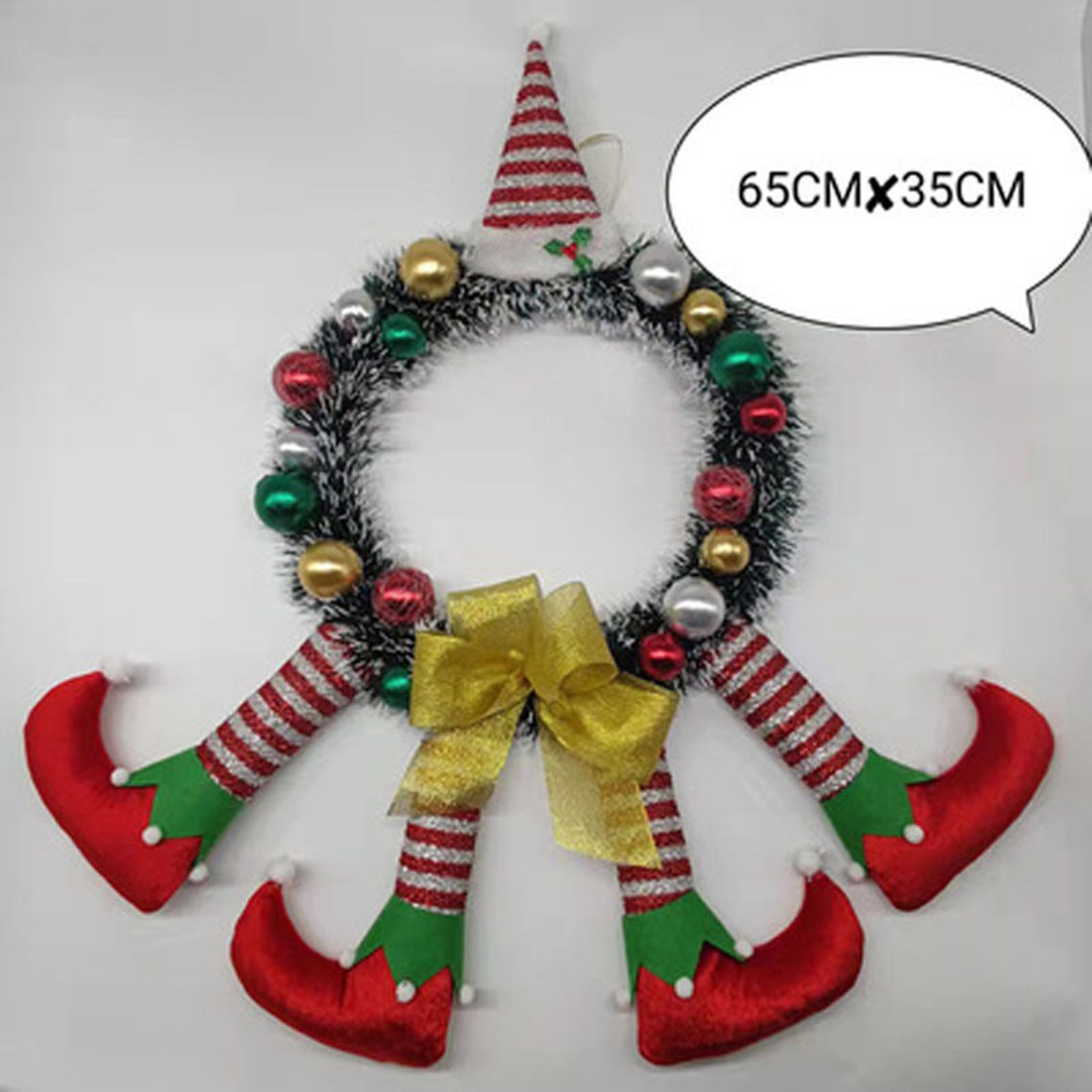Christmas Wreath Garland Clown Handmade for Front Door Celebration Farmhouse Wall Home Decor Xmas Festival Holiday