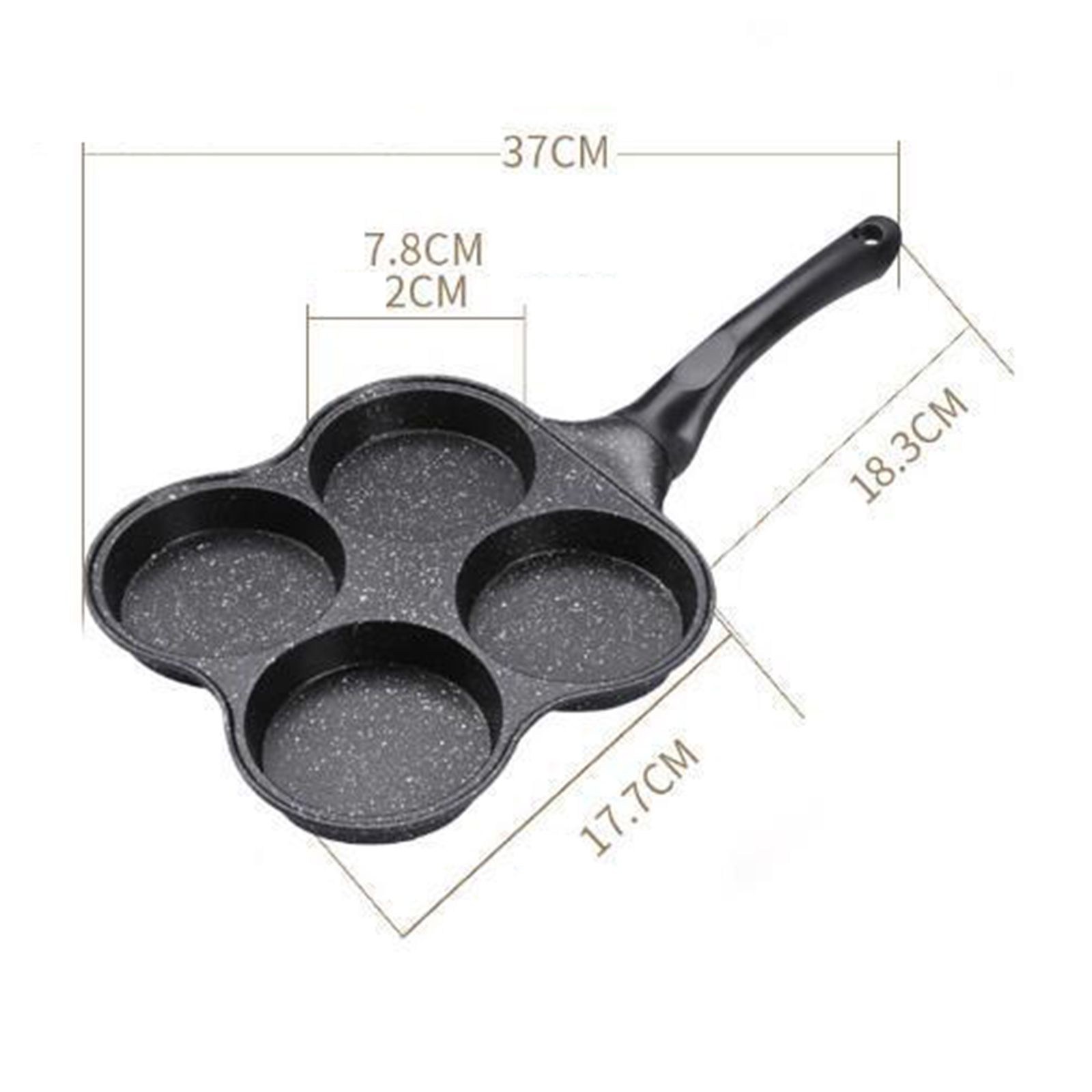 Pancake Pan Non-stick Eggs Frying Pan Sausage Steak No Oily Smoke Mini Breakfast Machine Skillet with Long Handle