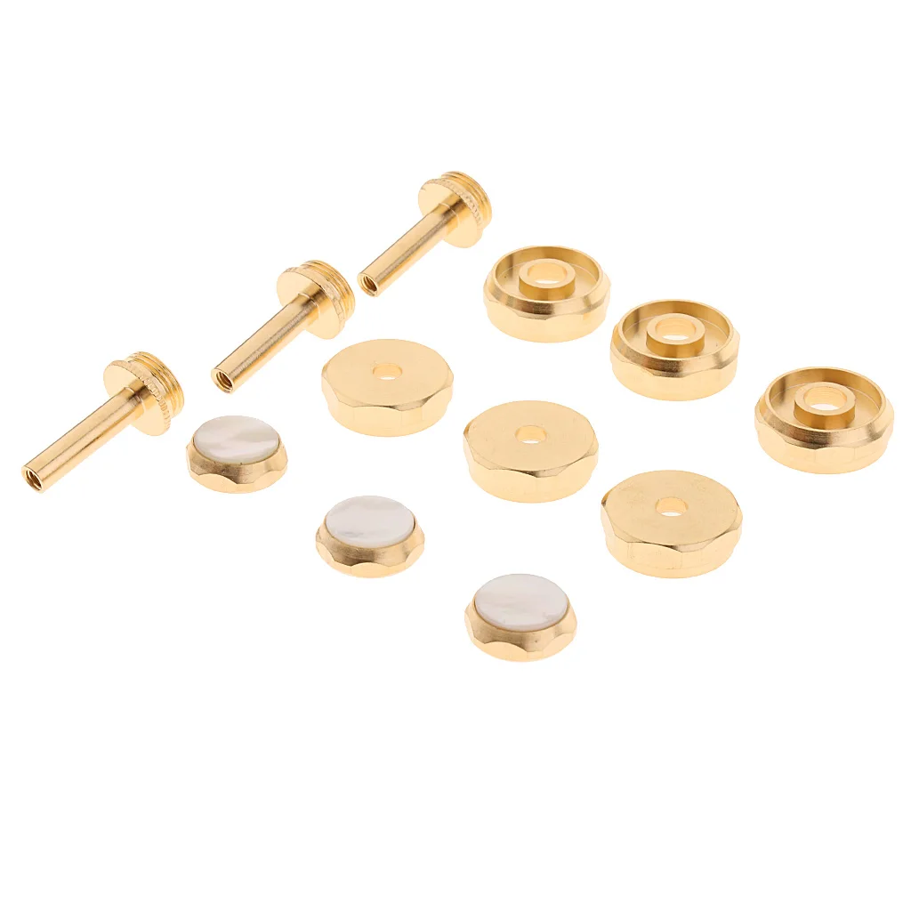 1 Set Golden Metal Connecting Rods Piston Buttons Caps for Trumpet Replacement Parts Accessories