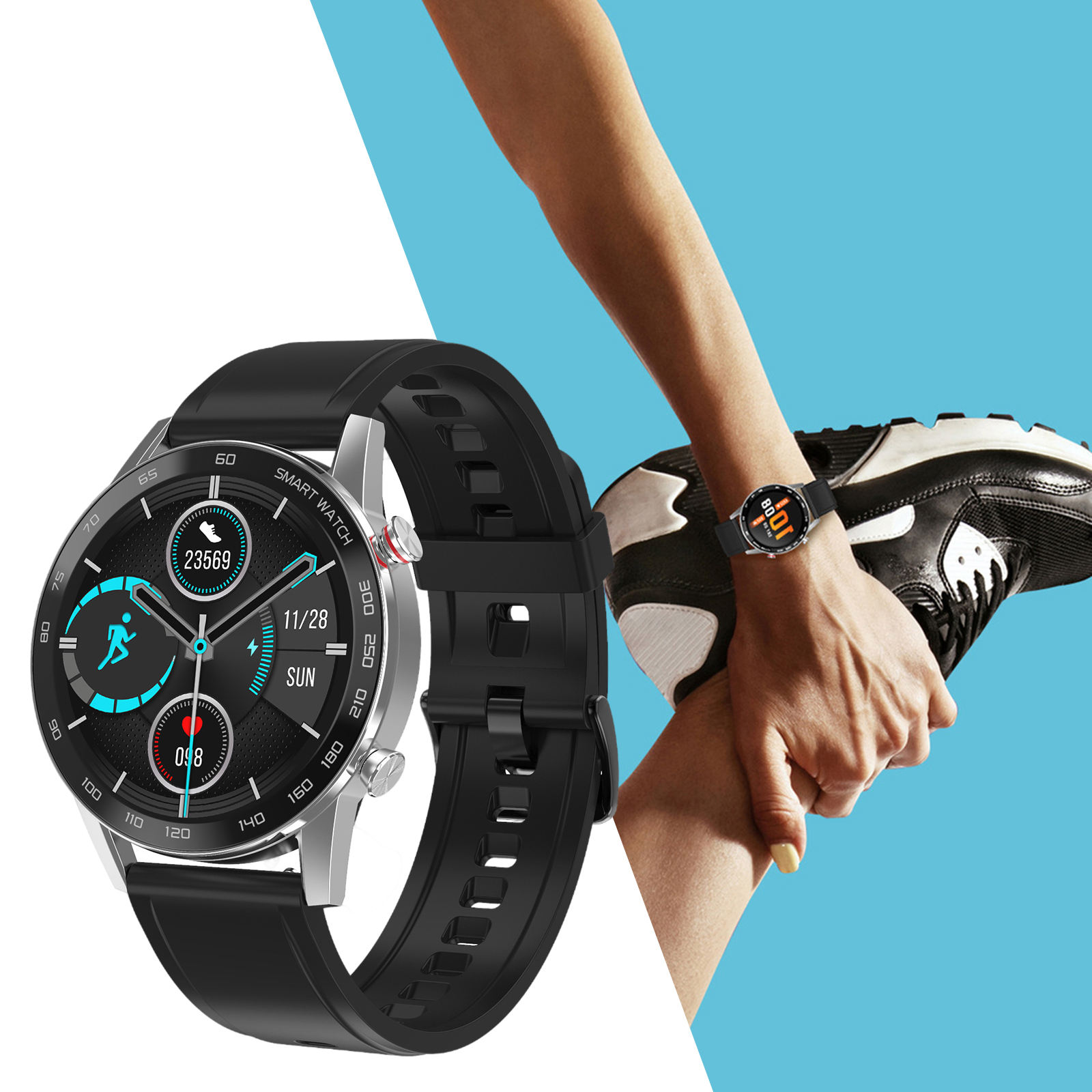 Smart Sports Watch Step Counter Built-in Sports Apps Fitness Tracker Smartwatch for Men Women