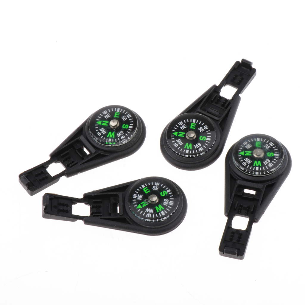4 Pieces / Pack Zipper Survival Compass Cord Rope End Locks Explorer Buckles