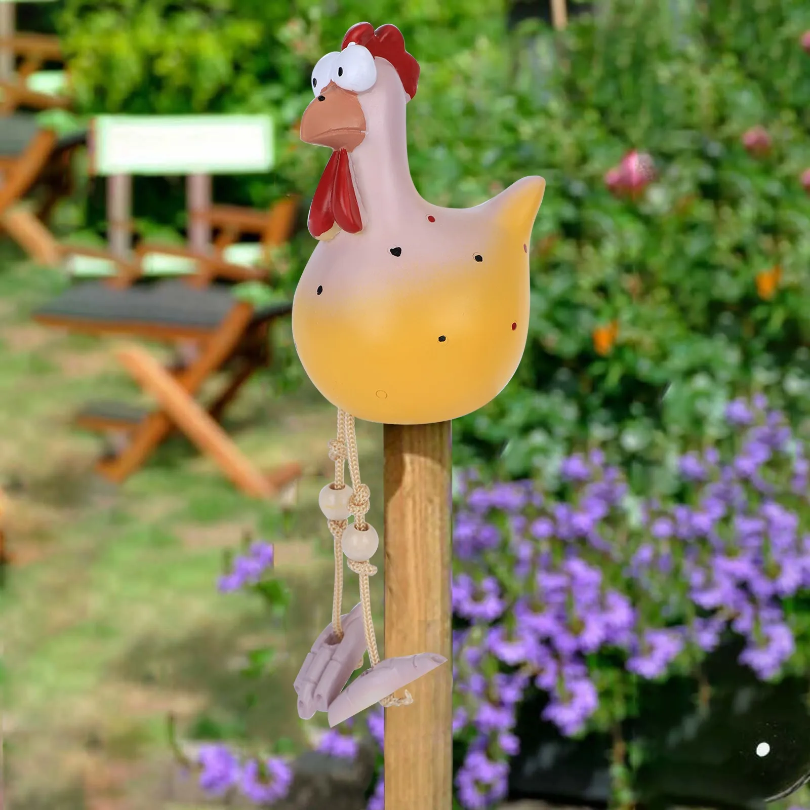 Yard Art Decor Chicken Garden Lawn Plug Hen Rooster Ornaments Hens Bird Statues Edge Seater Indoor Outdoor Backyard #P2