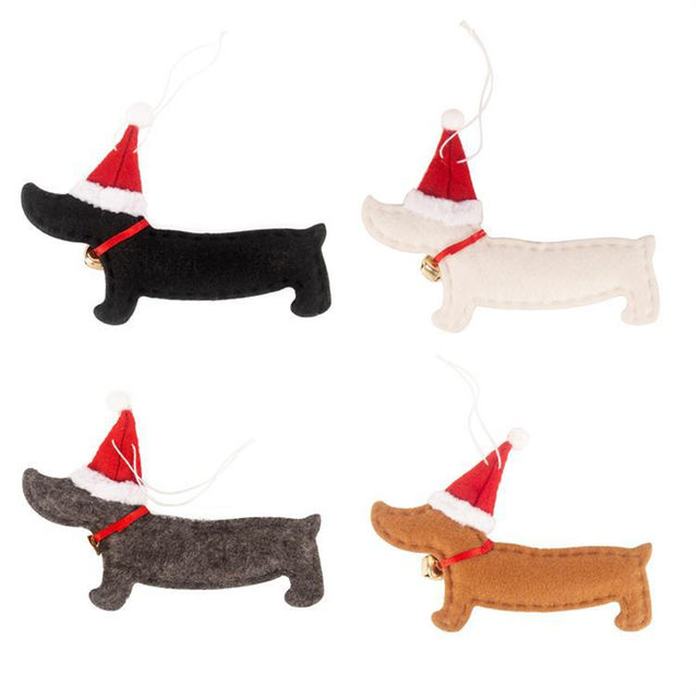 Porte clé chien, teckel, mignon, en feutrine, fait main, cadeau de noel :  bijoux-de-sac par ibelieveicanfil