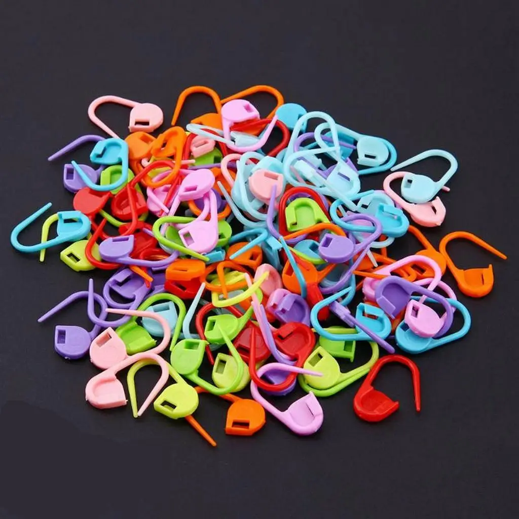 20 Pieces Knitting Crochet Locking Stitch Needle Clips Markers Holder Tools