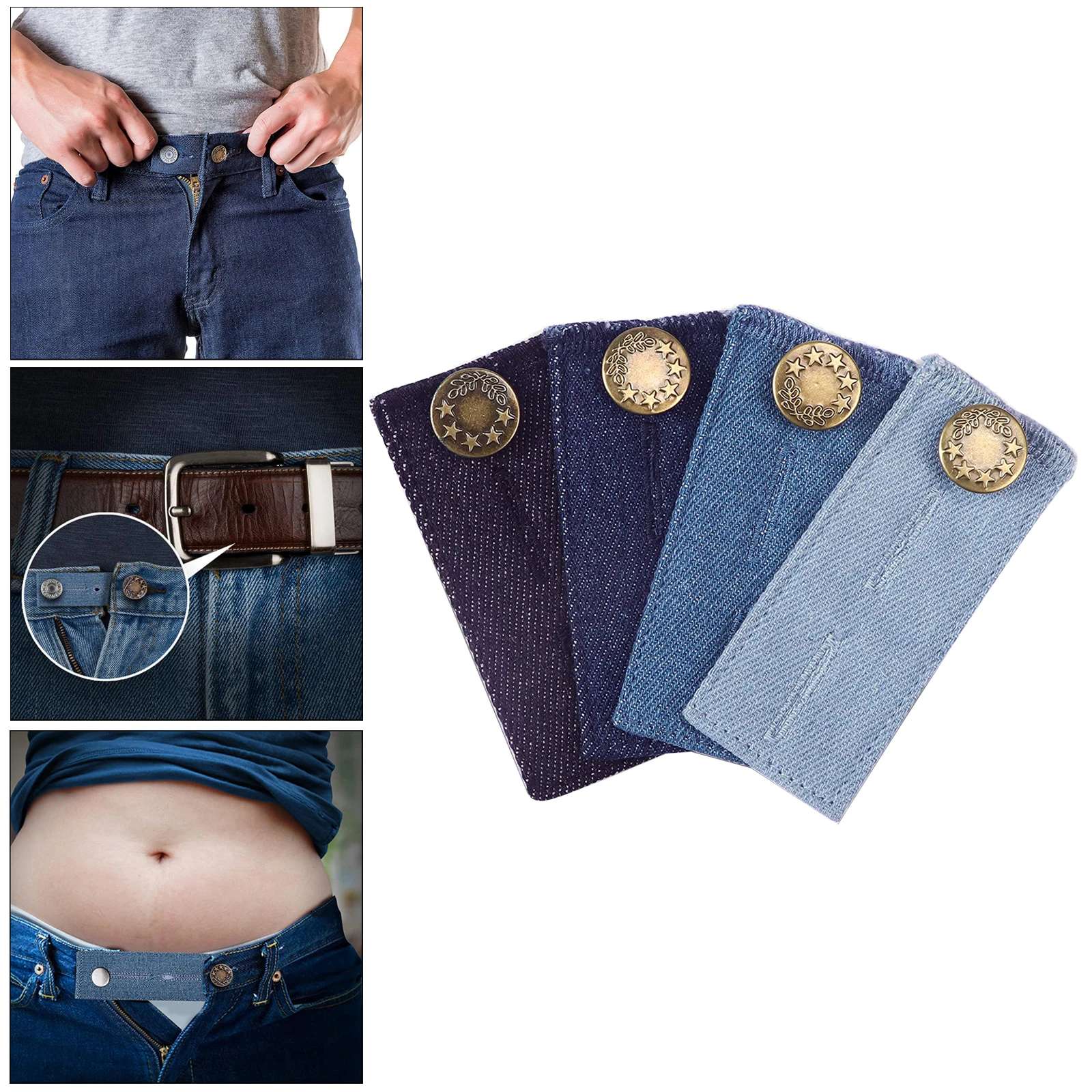 4X Jeans Button Waistband Belt Adjustable Waist Extender Maternity Washable PJB 
